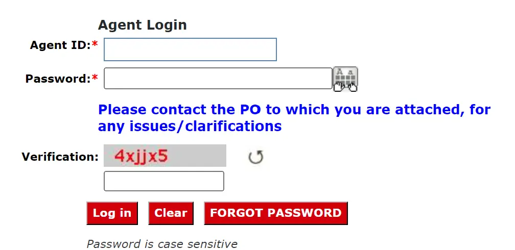 Agent Login Form