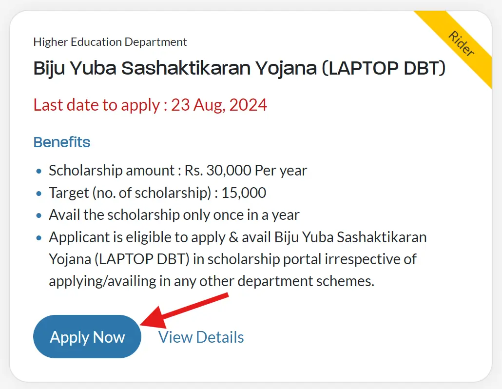 Odisha Free Laptop DBT Scheme Apply Online