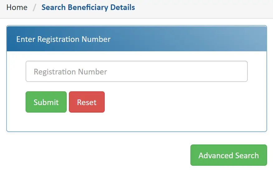 Find PMAY-G Beneficiary Details using Registration Number