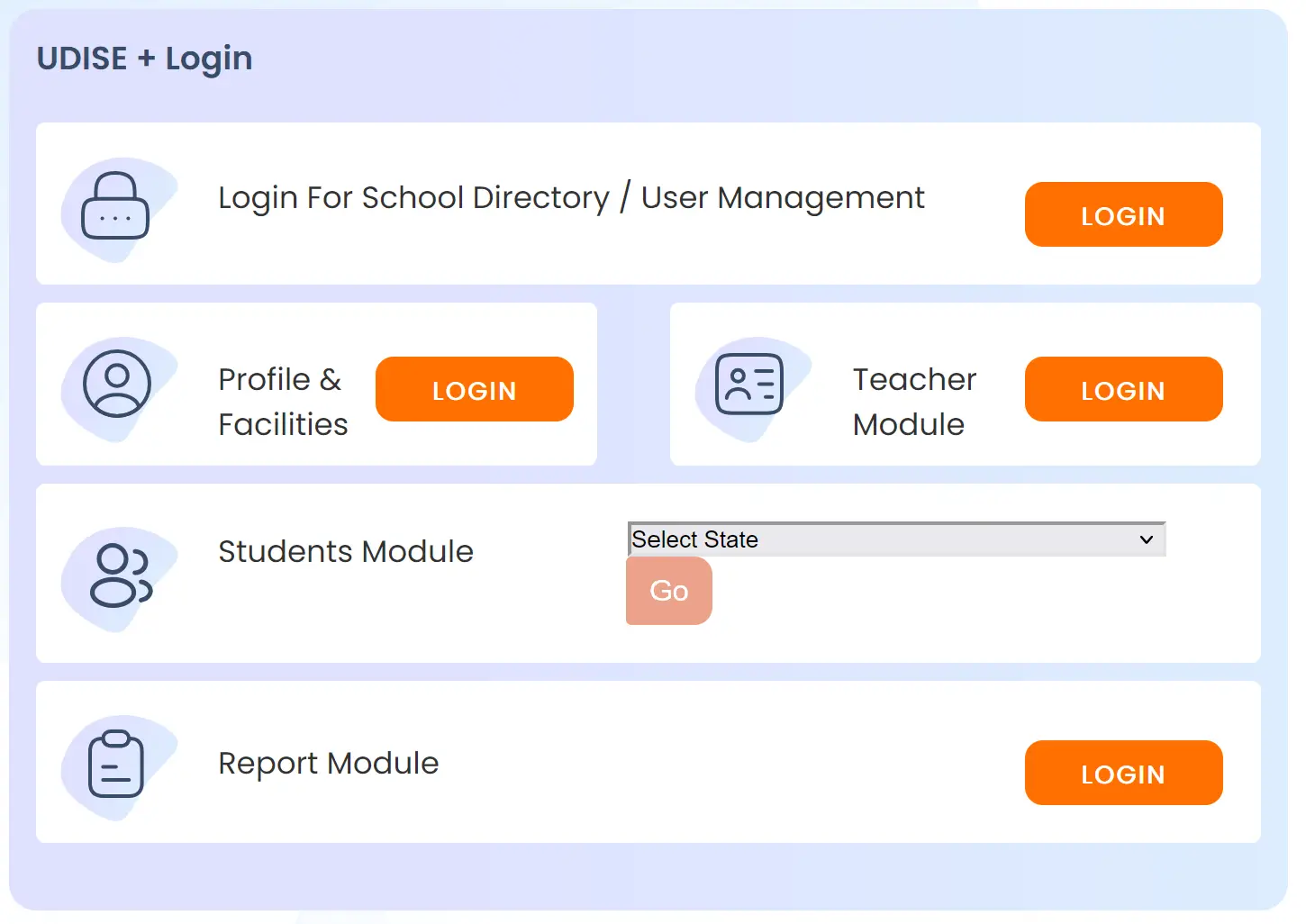 UDISE Plus Login Screen