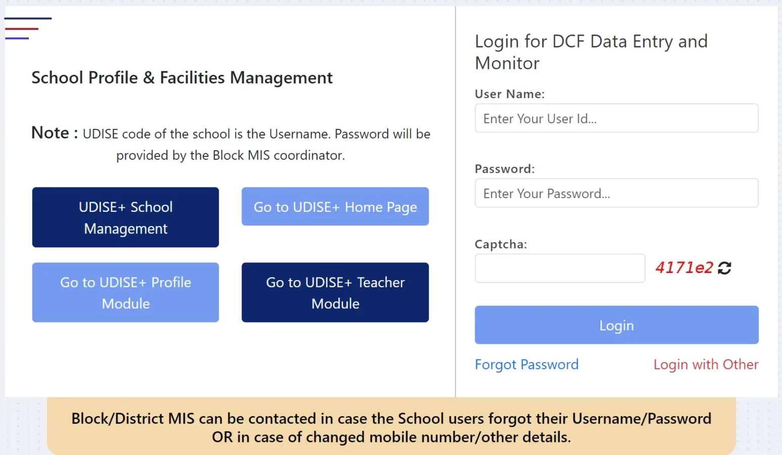 UDISE Plus School Login