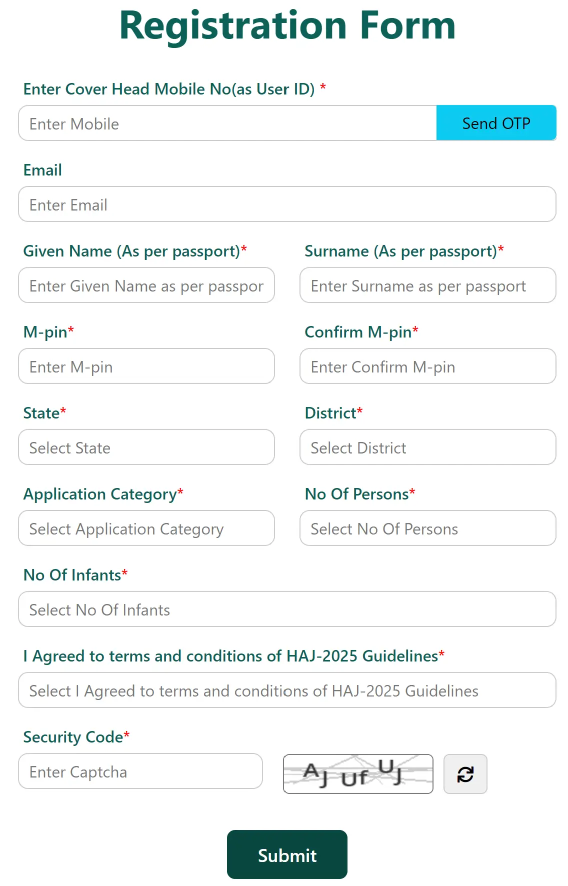 Haj 2025 Registration Form