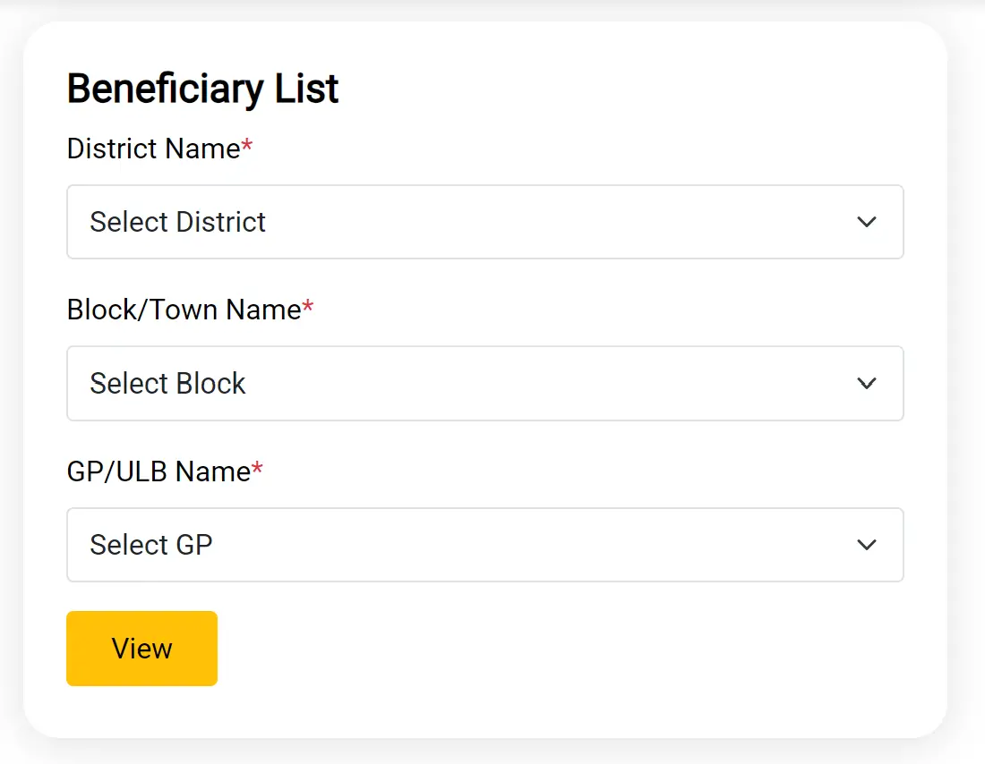 Select District, Block & Gram Panchayat / ULB