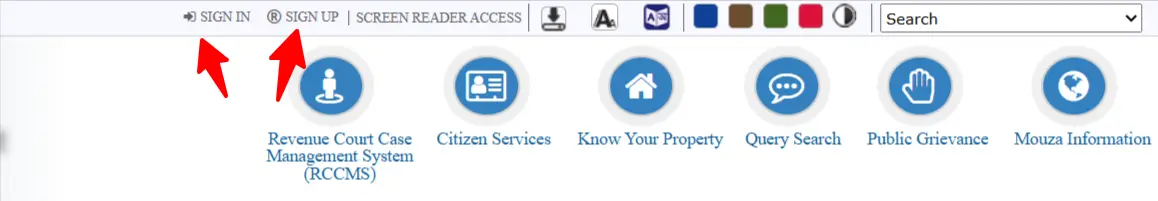 Sign Up Option
