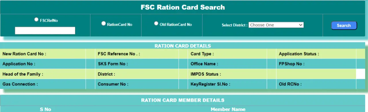 Telangana Ration Card Portal